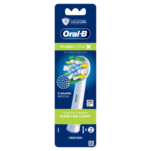 FlossAction X-Filament Brush Heads, 2 Ct
