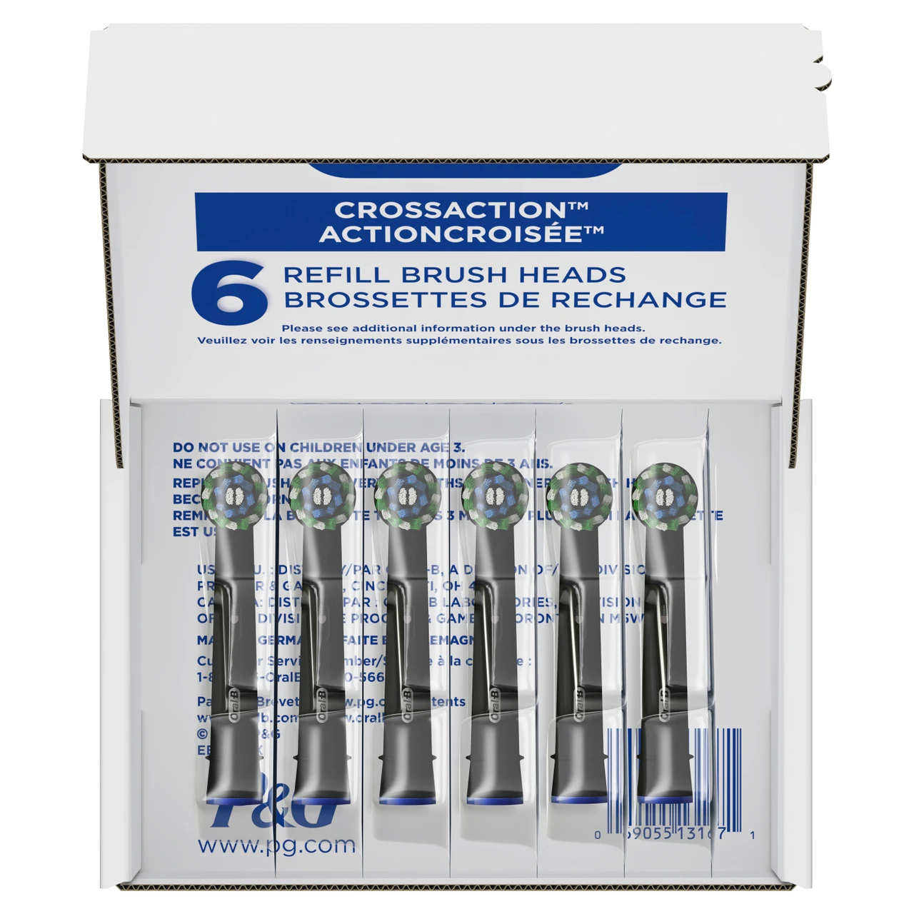 Oral-B CrossAction Replacement Brush Heads, Black 6-Count - Image 2