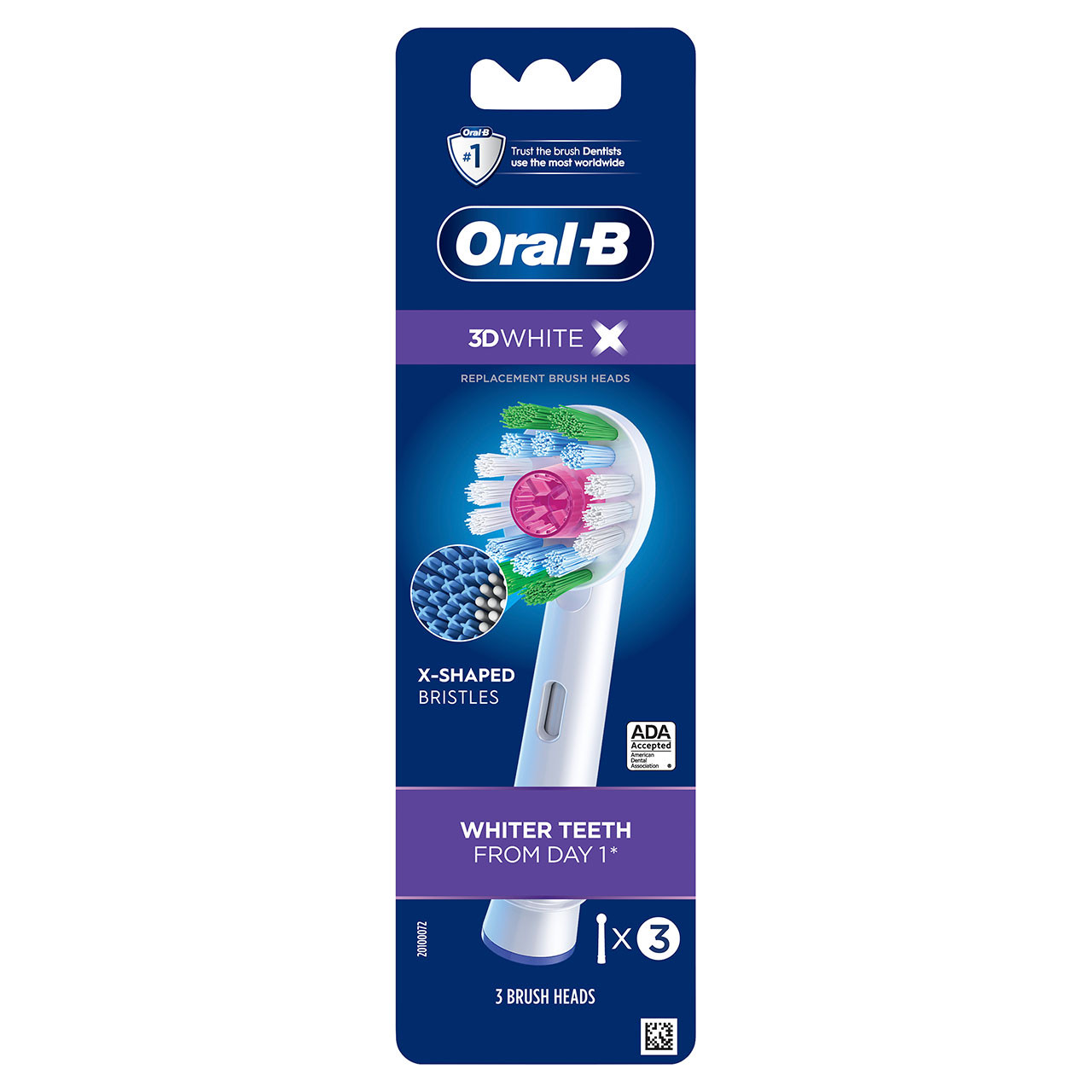 Oral-B 3D White X-Filament Replacement Brush Heads, 3 CT