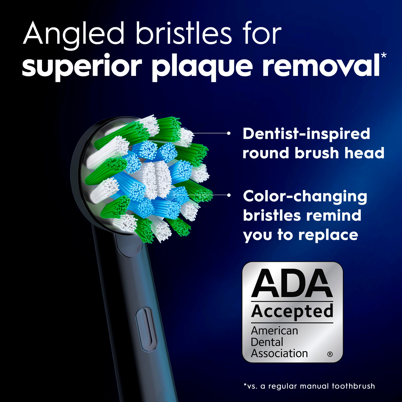 Oral-B CrossAction Replacement Brush Heads, Black 6-Count - Image 7