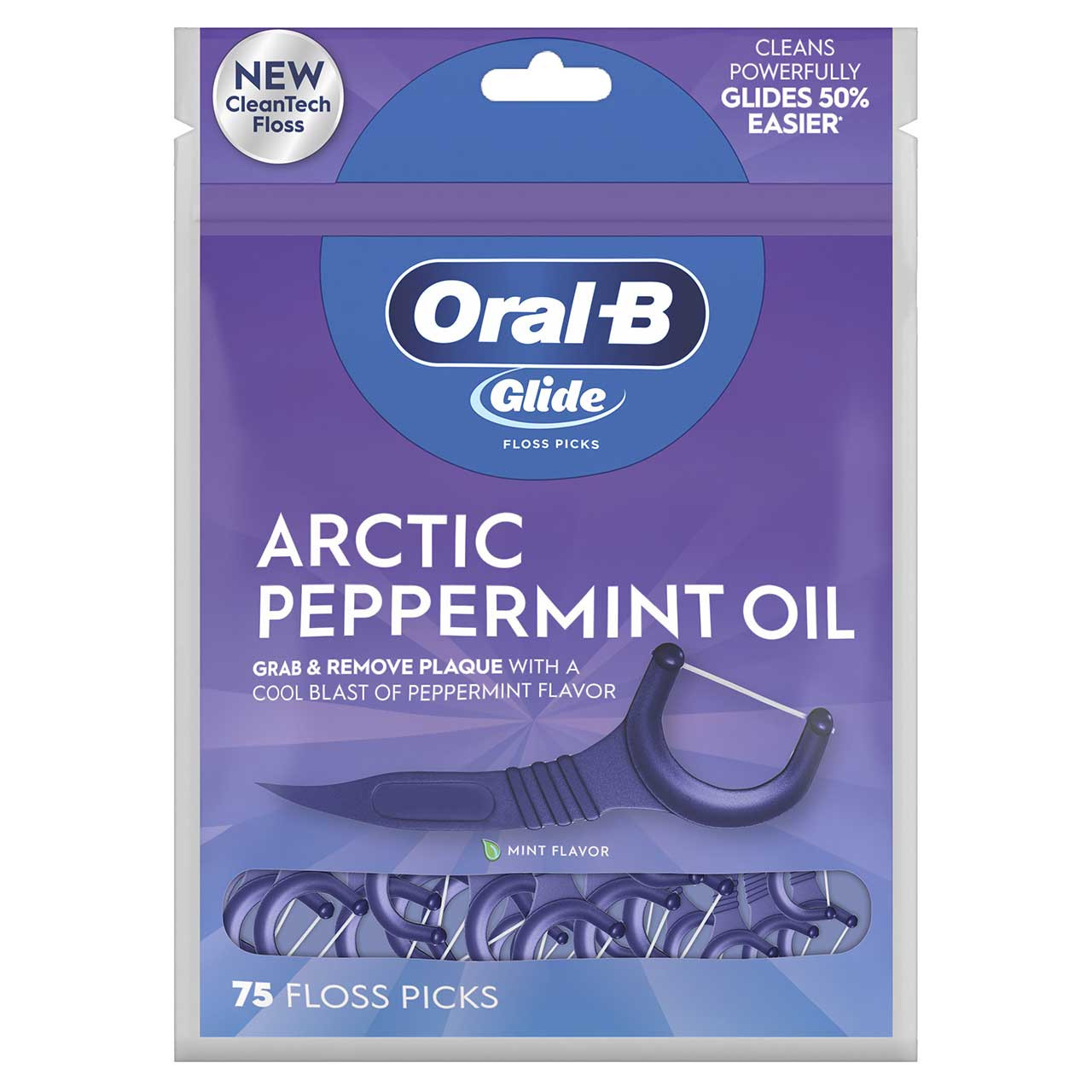 Oral-B Glide Peppermint Dental Floss Picks with Arctic Peppermint Oil Flavor