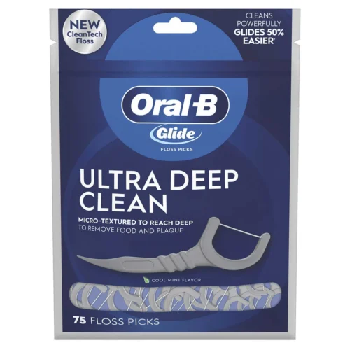 Oral-B Glide Ultra Deep Clean Floss Picks, Cool Mint, 75 ct
