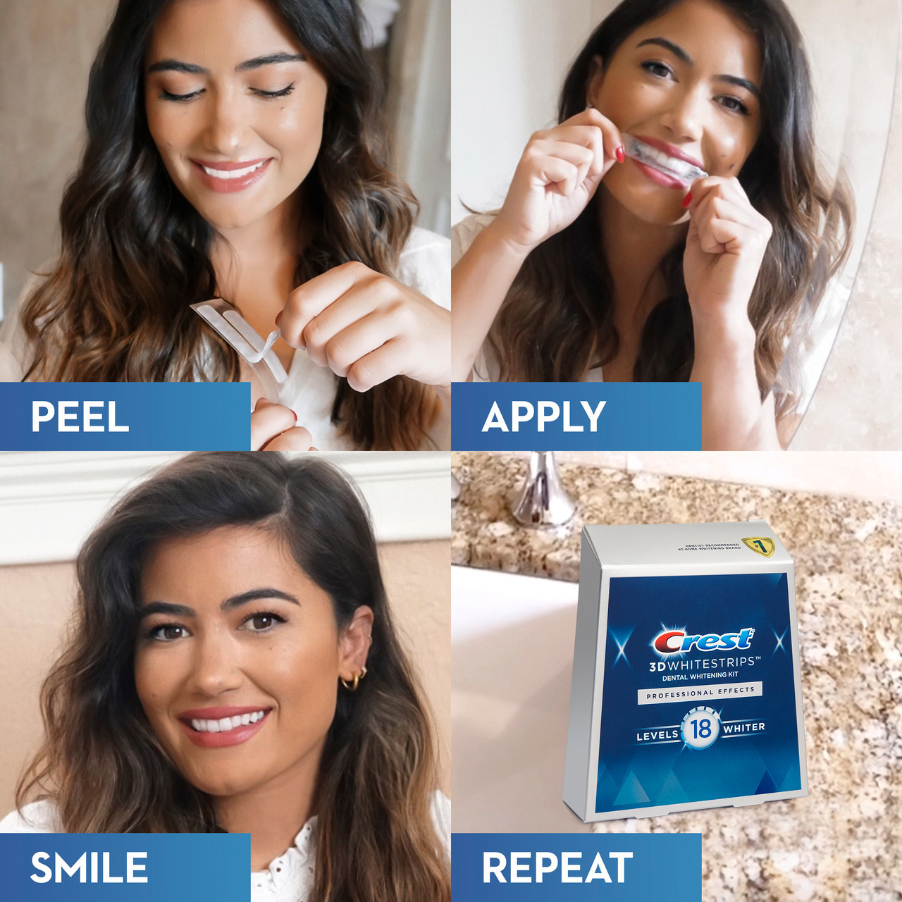 Crest 3DWhitestrips Professional Effects At-home Teeth Whitening Kit, 20 Treatments - Image 3