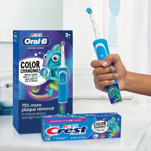 Oral-B + Crest Color Changing Electric Toothbrush Kids Bundle - Image 7