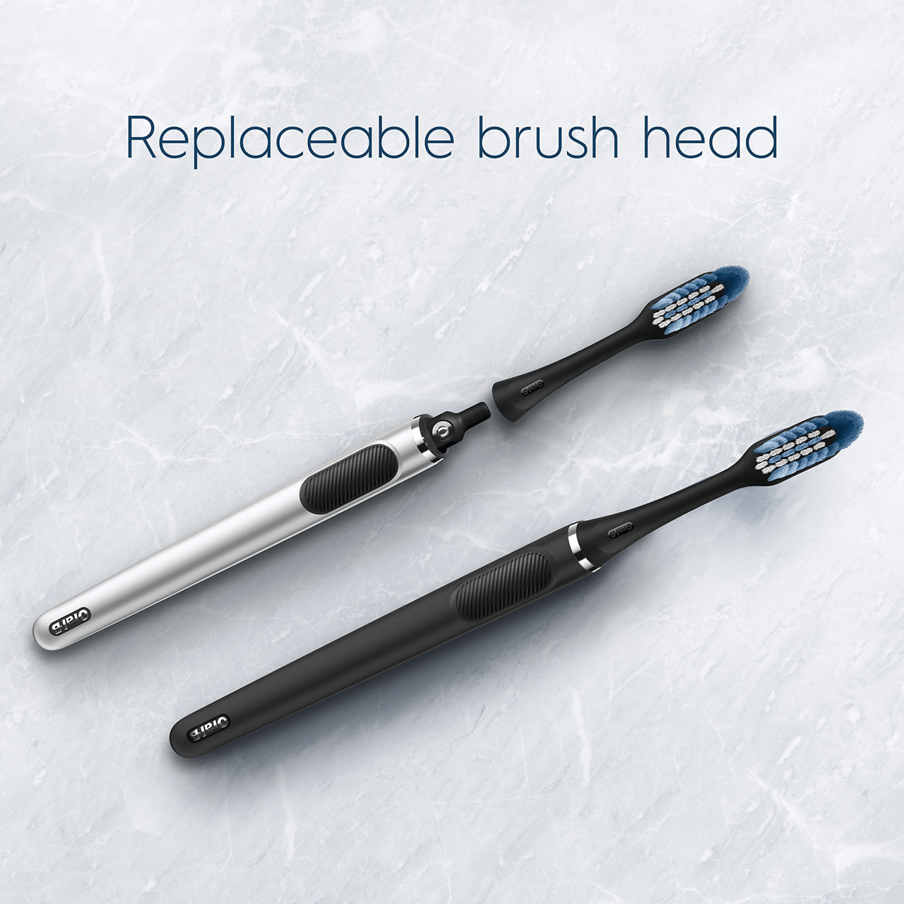 Clic Toothbrush Replacement Brush Heads, Black, 2 Count - Image 6
