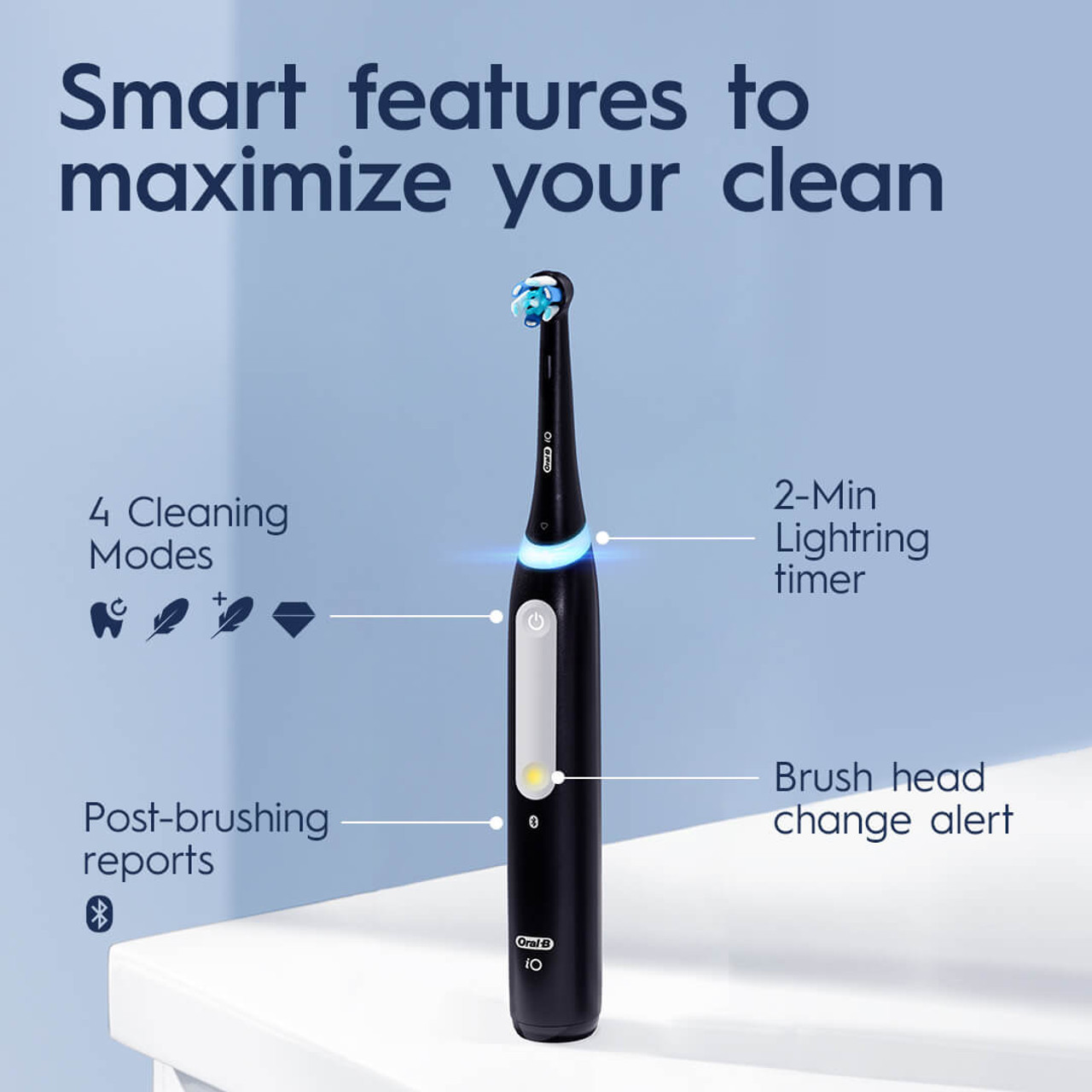 Oral-B iO Series 4 Rechargeable Electric Toothbrush, Matte Black - Image 5