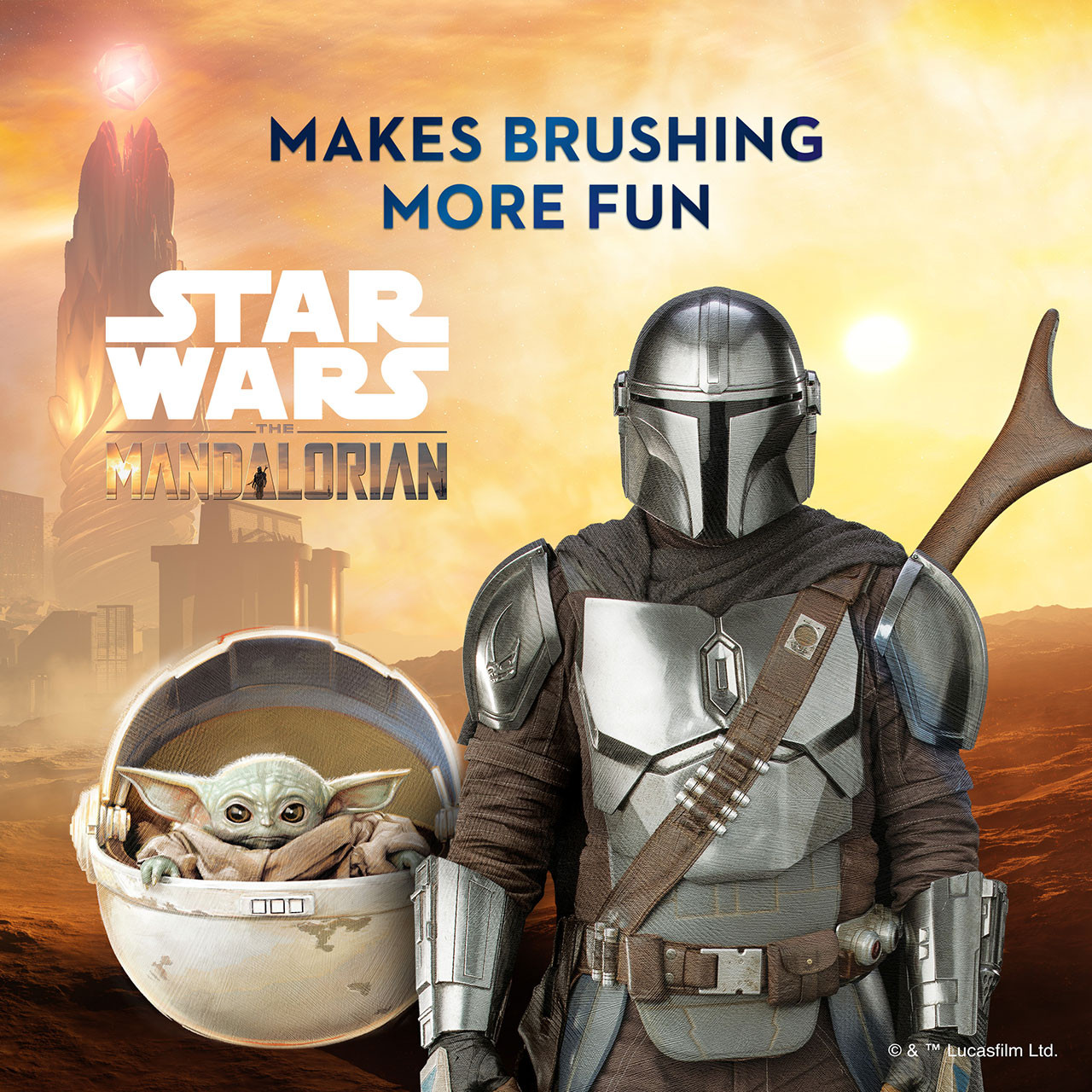 Kid's Battery Toothbrush featuring Star Wars The Mandalorian, for Kids 3+ - Image 3
