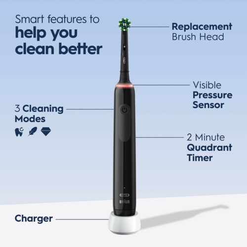Smart 1500 Electric Rechargeable Toothbrush, Black - Image 5