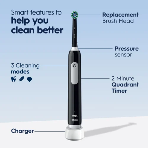Pro 1000 Rechargeable Electric Toothbrush, Black - Image 4