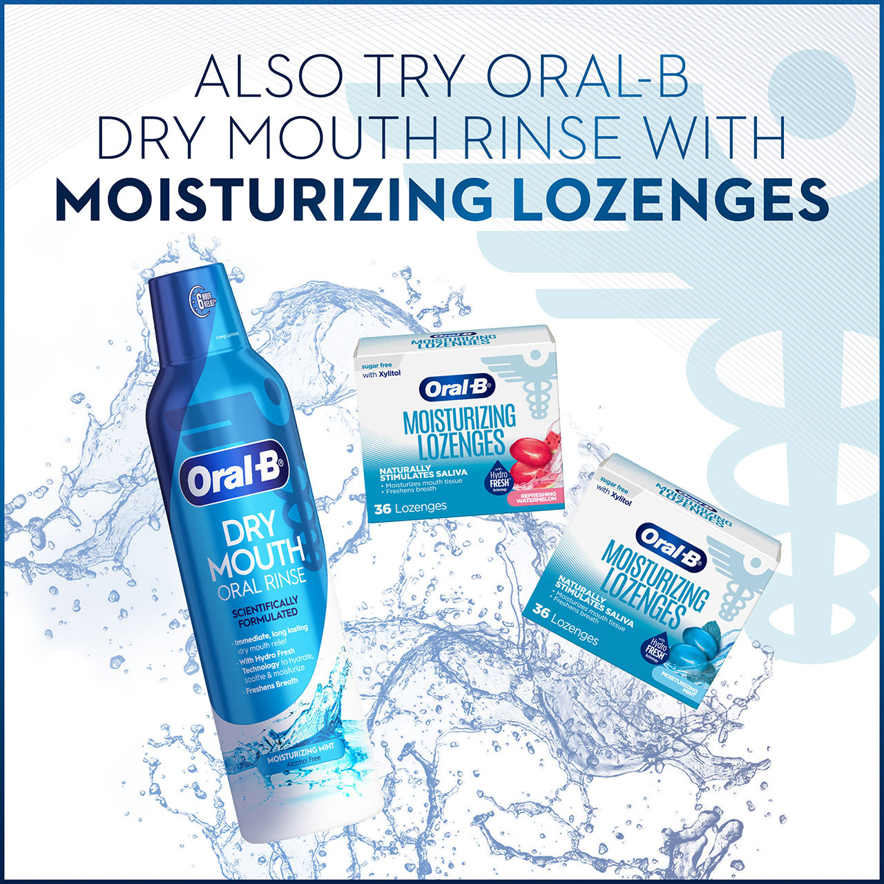 Oral-B Dry Mouth Oral Rinse Mouthwash, Moisturizing Mint - Image 8
