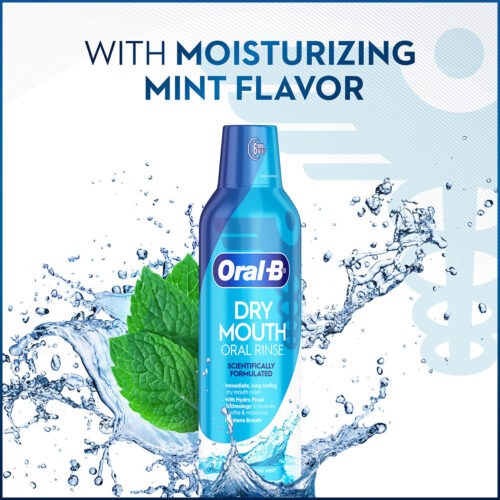 Oral-B Dry Mouth Oral Rinse Mouthwash, Moisturizing Mint - Image 10