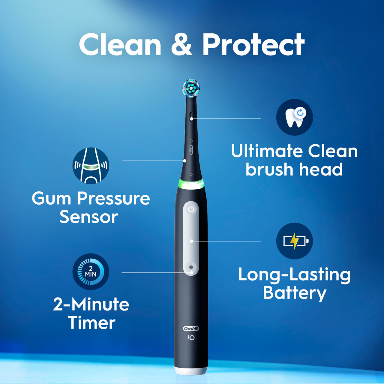Oral-B iO Series 3 Clean & Protect Rechargeable Electric Toothbrush, Matte Black - Image 3