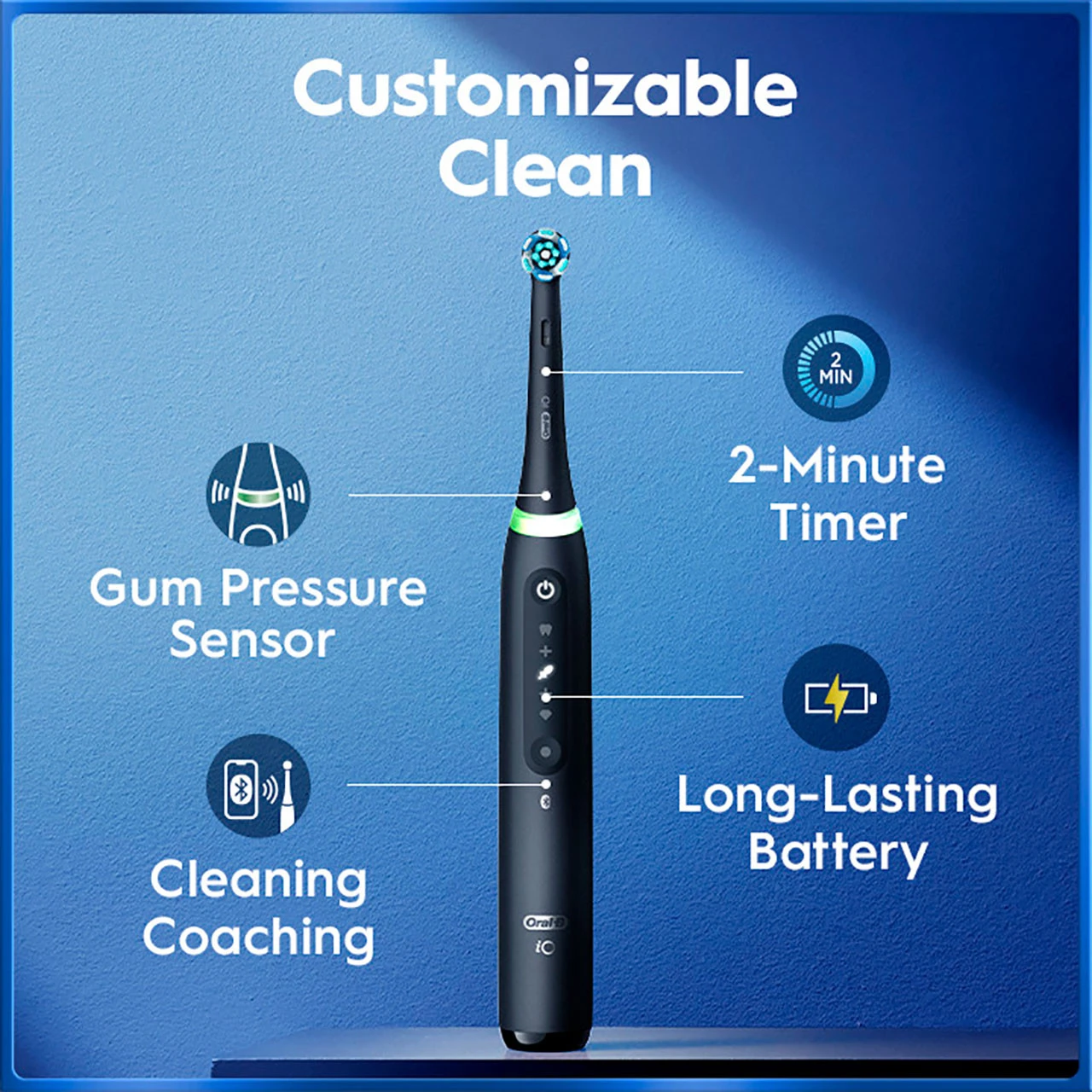 Oral-B iO Series 5 Customizable Clean Rechargeable Electric Toothbrush, Matte Black - Image 4