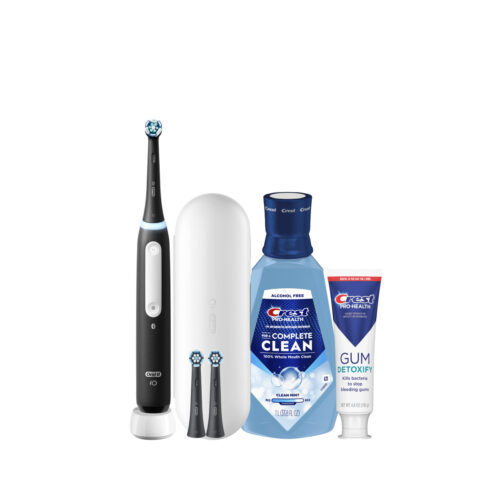 Oral-B + Crest iO Series 4 Gum Care Bundle, Black