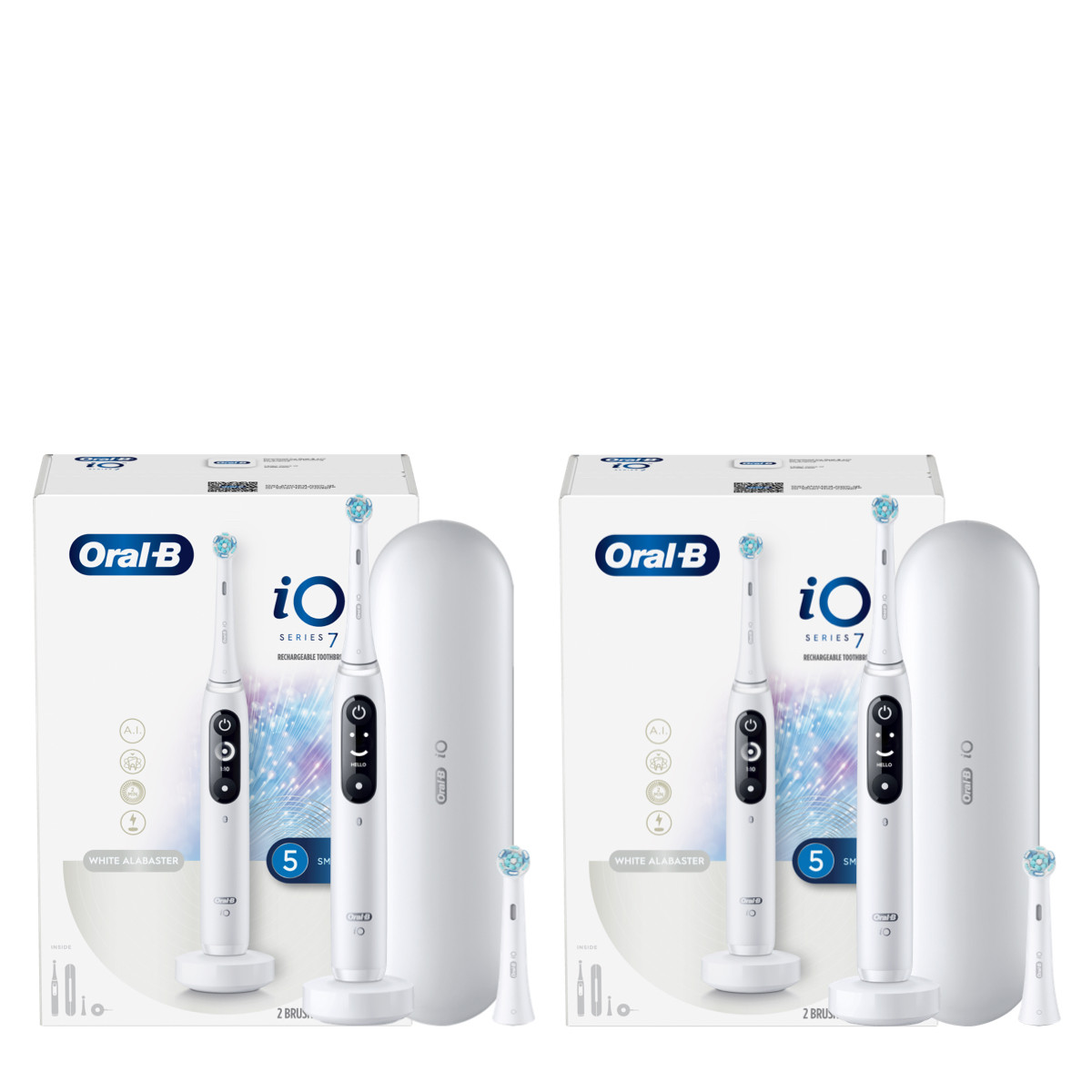 Oral-B iO Series 7 Twin Pack, White Alabaster - Image 2
