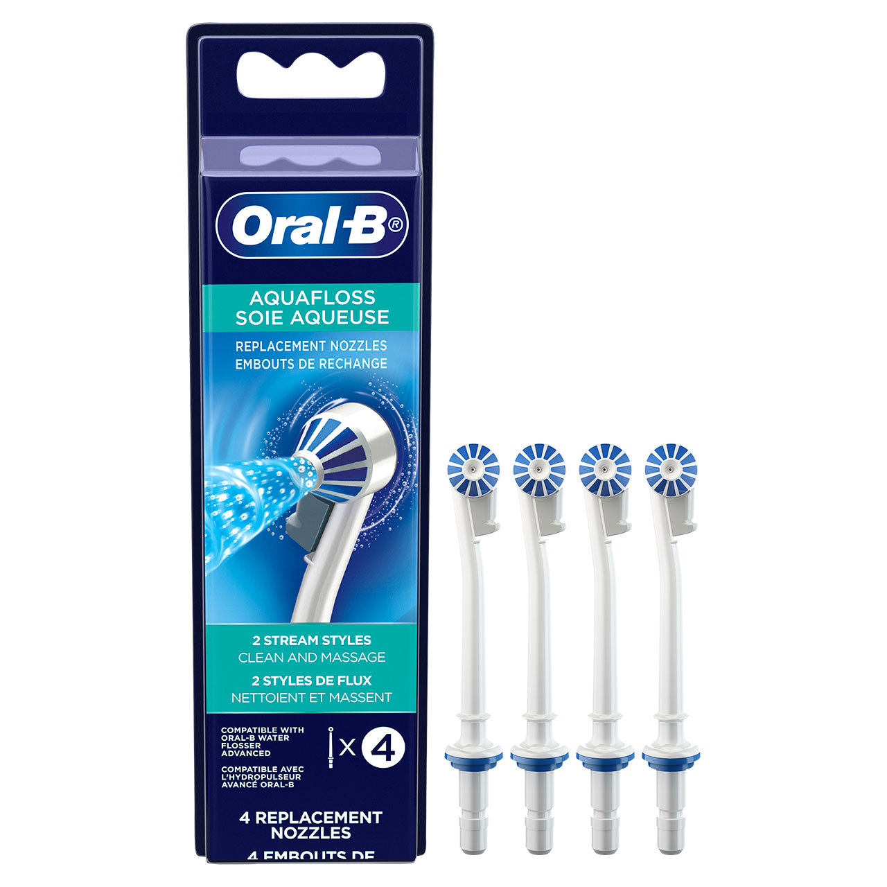 Oral-B Water Flosser Advanced Aquafloss Nozzle, 4 count - Image 2