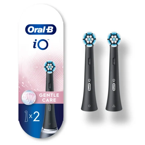 Oral-B iO Gentle Care Replacement Brush Heads, 2-Count, Black