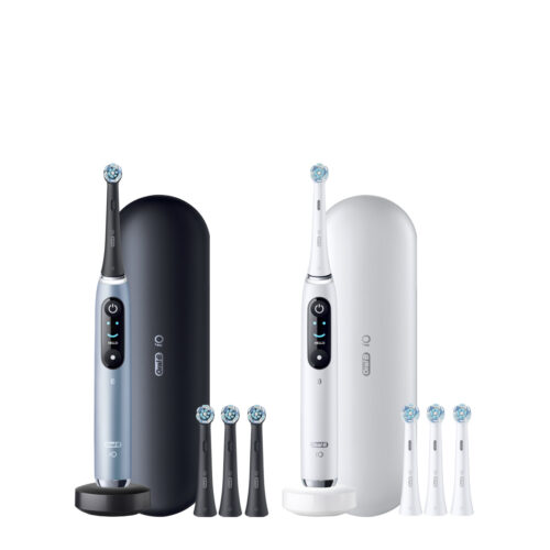 Oral-B iO9 Twin Pack, White Alabaster + Aqua Marine