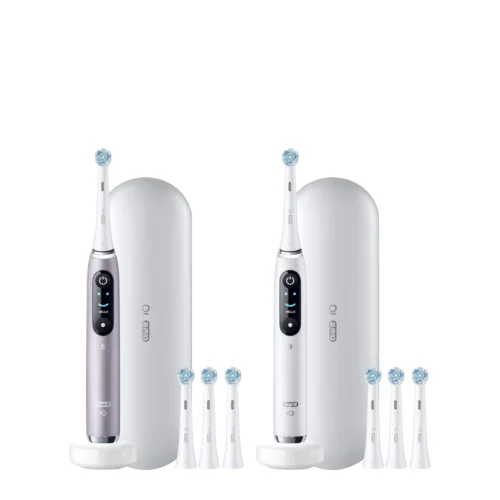 Oral-B iO9 Twin Pack, Rose Quartz + White Alabaster
