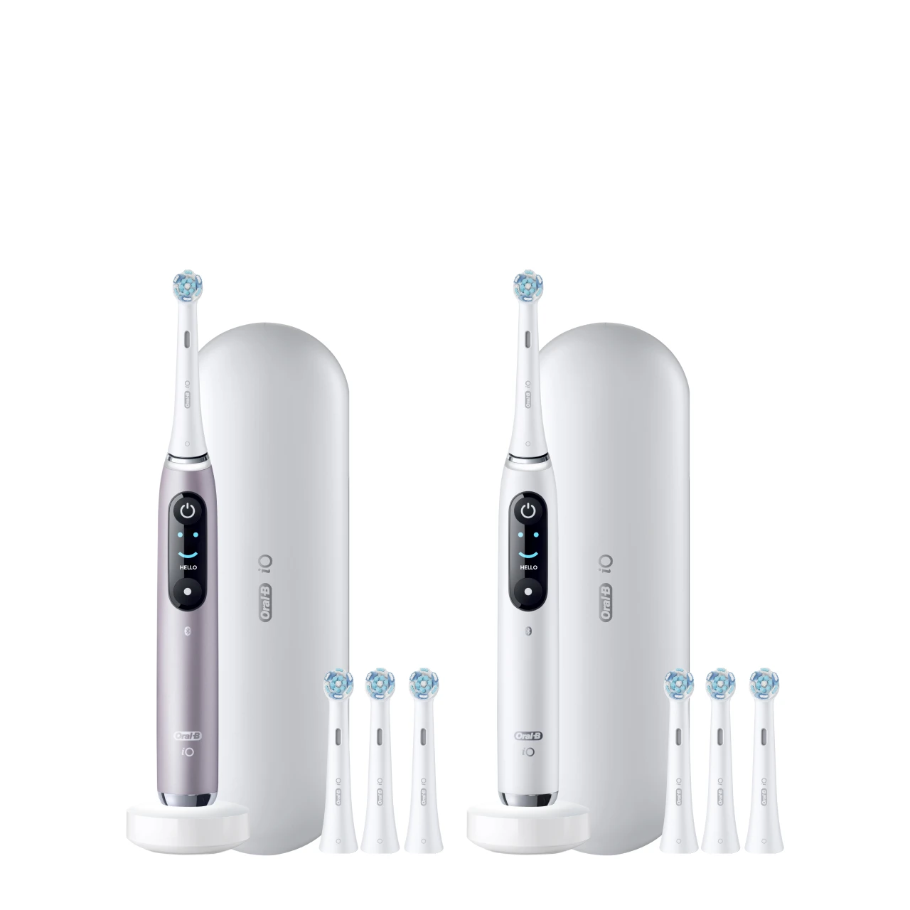 Oral-B iO9 Twin Pack, Rose Quartz + White Alabaster